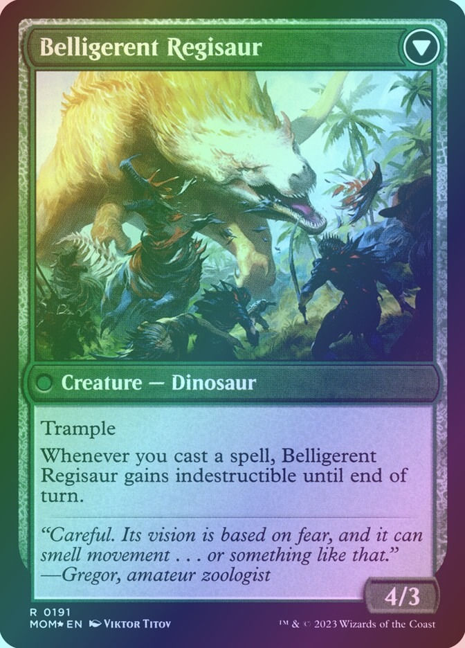 Invasion of Ixalan // Belligerent Regisaur (PMOM) (191s) / Foil — cara 2 de 2