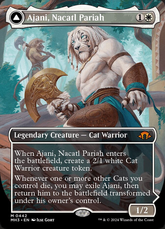 Ajani, Nacatl Pariah // Ajani, Nacatl Avenger (MH3) (442) / Borderless — cara 1 de 2