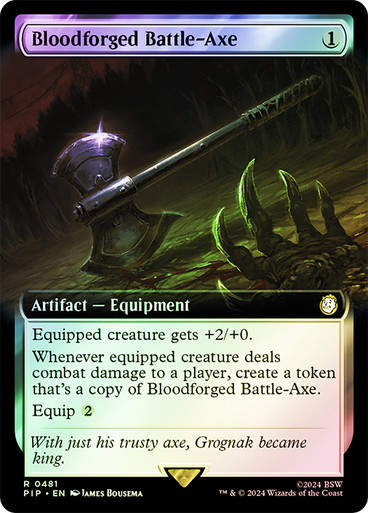 Bloodforged Battle-Axe (pip) (481) / Extended Art Foil