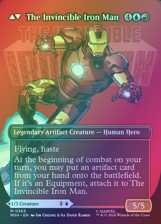 Tony Stark // The Invincible Iron Man (MSH) (363) / Borderless / Foil — cara 2 de 2