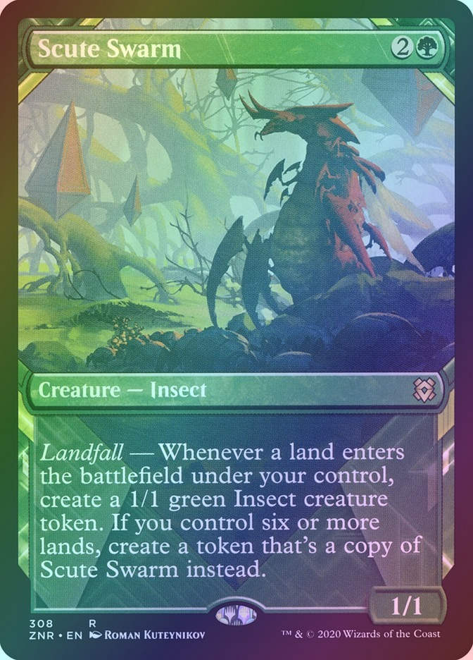 Scute Swarm (ZNR) (308) / Showcase / Foil