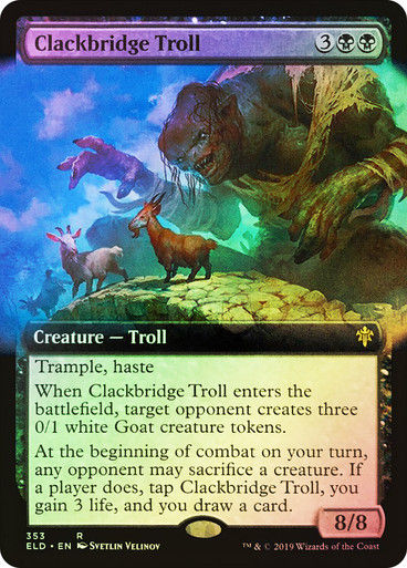 Clackbridge Troll (ELD) (353) / Extended Art / Foil