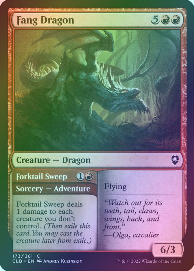 Fang Dragon // Forktail Sweep (CLB) (173) / Foil