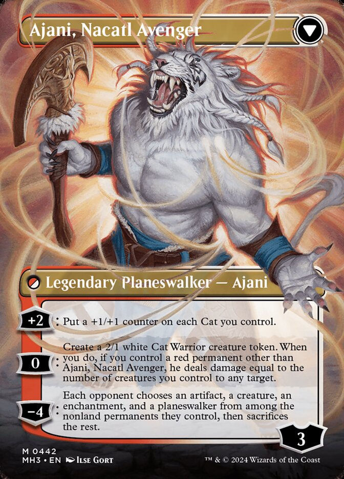 Ajani, Nacatl Pariah // Ajani, Nacatl Avenger (MH3) (442) / Borderless — cara 2 de 2