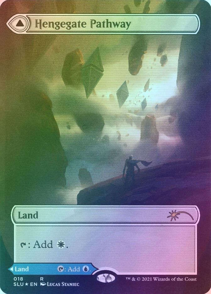Hengegate Pathway // Mistgate Pathway (SLU) (18) / Borderless / Foil — cara 1 de 2