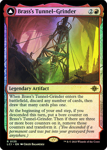 Brass's Tunnel-Grinder // Tecutlan, the Searing Rift (lci) / Foil