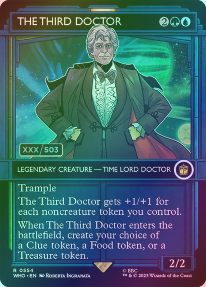 The Third Doctor (WHO) (554z) / Borderless / Showcase / Double Rainbow Foil