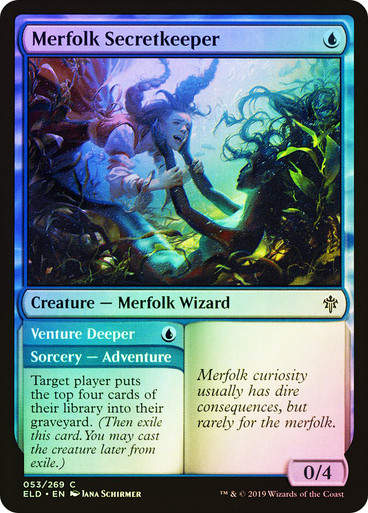 Merfolk Secretkeeper // Venture Deeper (ELD) (53) / Foil