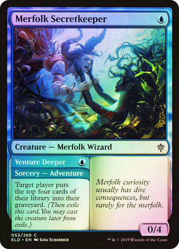 Merfolk Secretkeeper // Venture Deeper (ELD) (53) / Foil