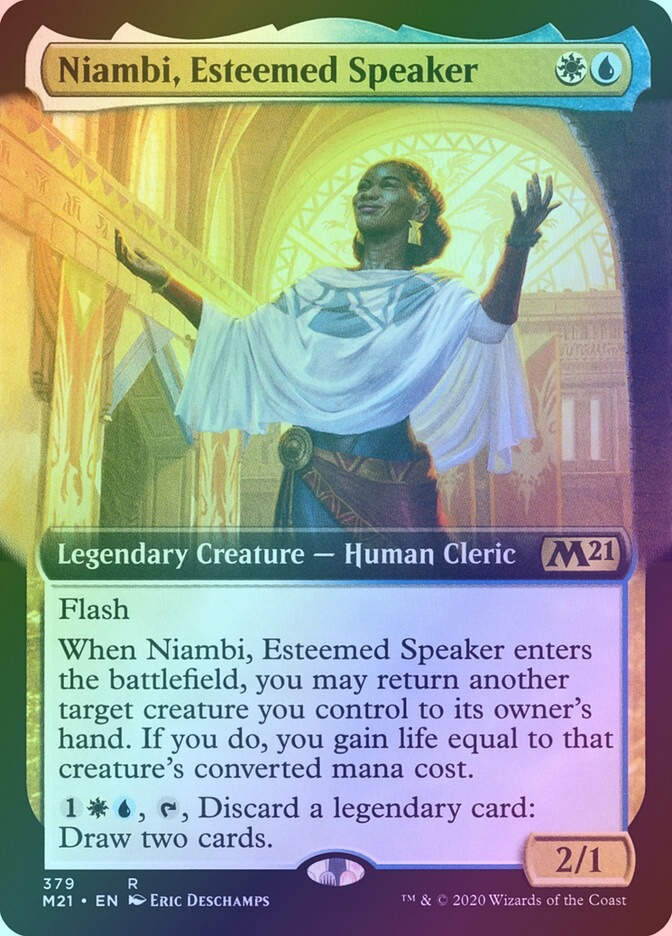 Niambi, Esteemed Speaker (M21) (379) / Extended Art / Foil