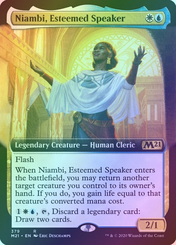 Niambi, Esteemed Speaker (M21) (379) / Extended Art / Foil