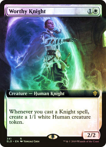 Worthy Knight (ELD) (341) / Extended Art / Foil