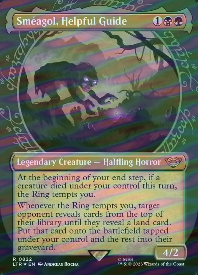 Sméagol, Helpful Guide (LTR) (822) / Borderless / Showcase / Surge Foil