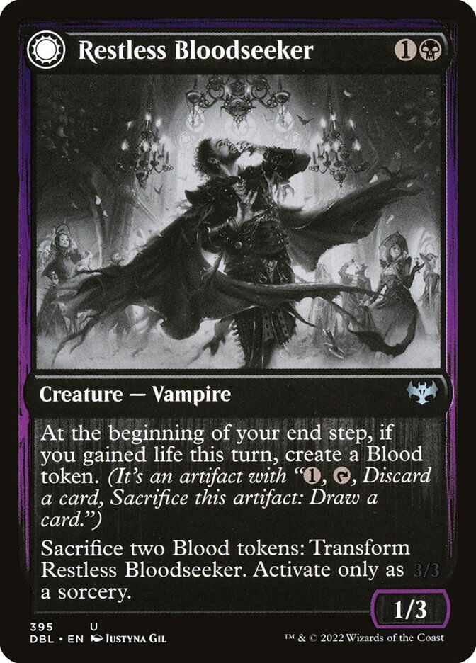 Restless Bloodseeker // Bloodsoaked Reveler (DBL) (395) — cara 1 de 2