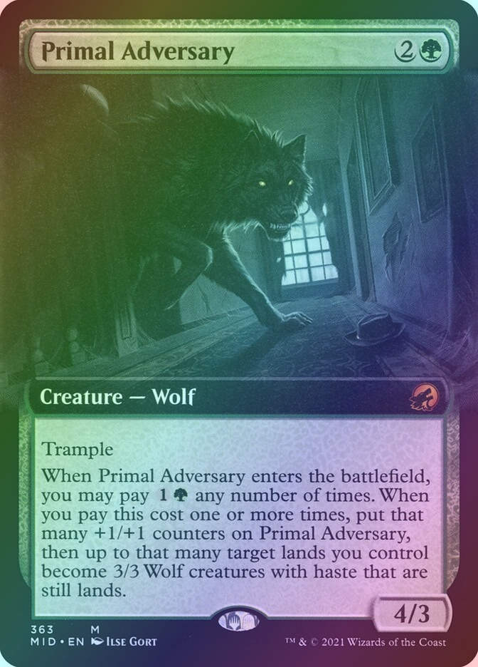 Primal Adversary (MID) (363) / Extended Art / Foil