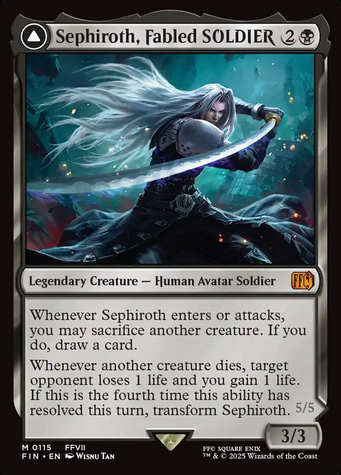 Sephiroth, Fabled SOLDIER // Sephiroth, One-Winged Angel (FIN) (115) — cara 1 de 2