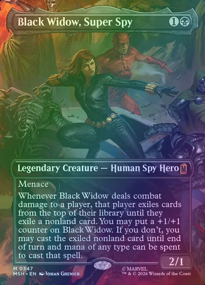 Black Widow, Super Spy (MSH) (347) / Borderless / Foil