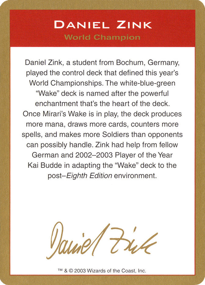 Daniel Zink Bio (WC03) (dz0a)