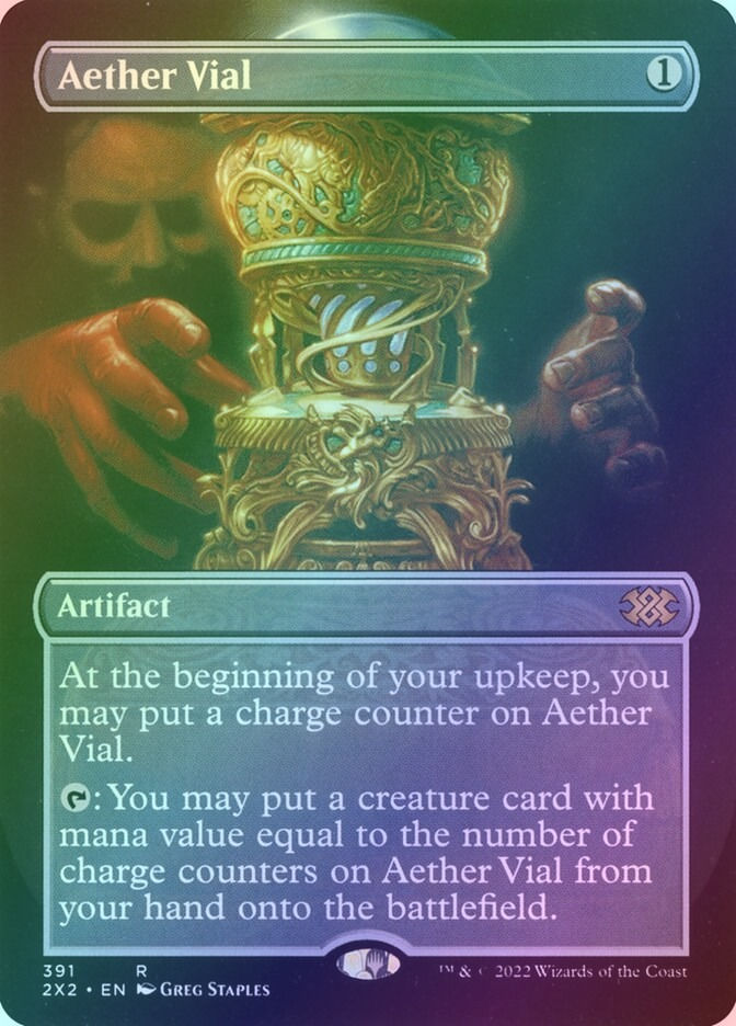 Aether Vial (2X2) (391) / Borderless / Foil