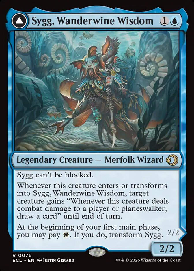Sygg, Wanderwine Wisdom // Sygg, Wanderbrine Shield (ECL) (76)
