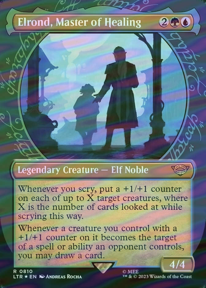 Elrond, Master of Healing (LTR) (810) / Borderless / Showcase / Surge Foil