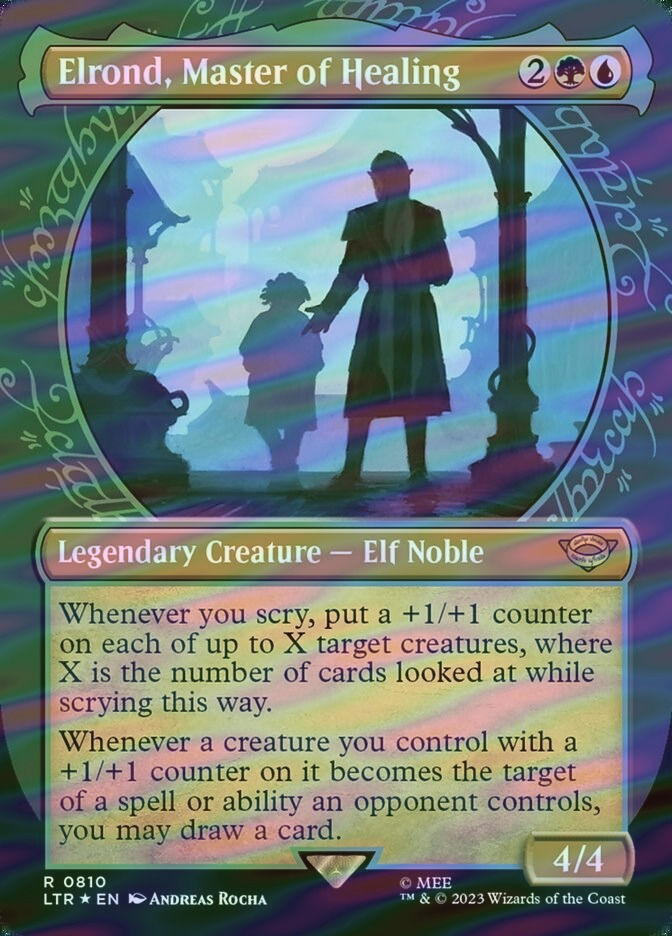 Elrond, Master of Healing (LTR) (810) / Borderless / Showcase / Surge Foil