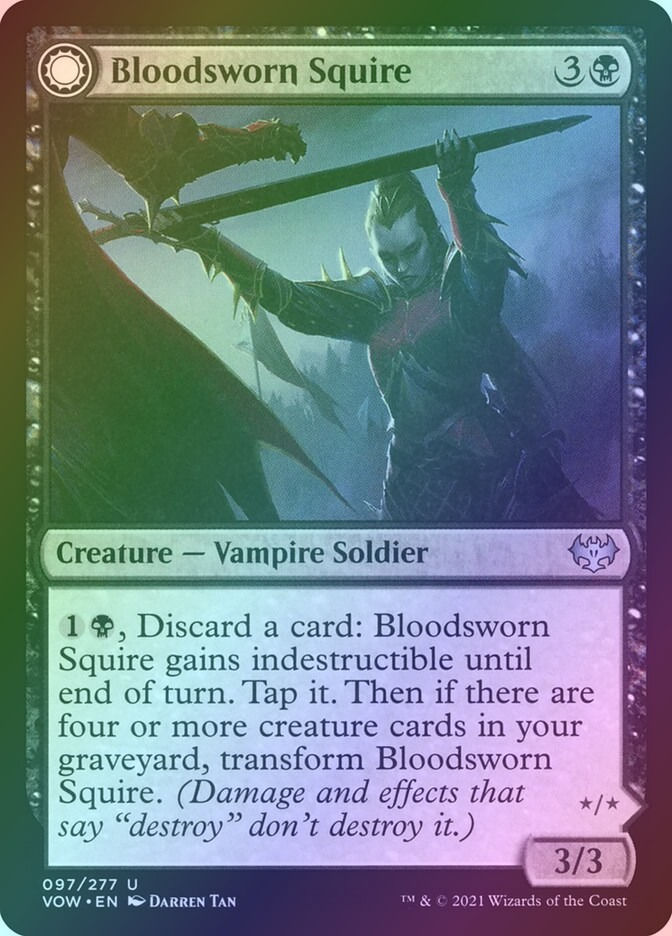 Bloodsworn Squire // Bloodsworn Knight (VOW) (97) / Foil — cara 1 de 2