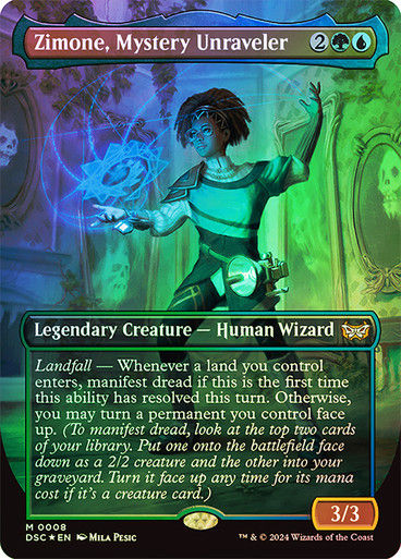 Zimone, Mystery Unraveler (DSC) (8) / Borderless Foil