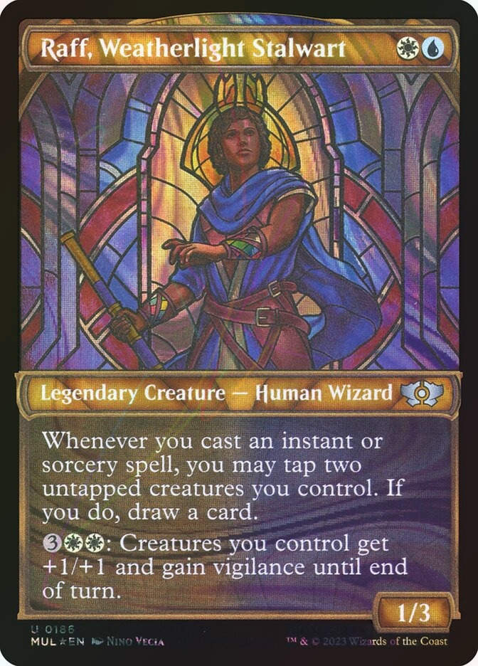 Raff, Weatherlight Stalwart (MUL) (186) / Showcase / Halo Foil