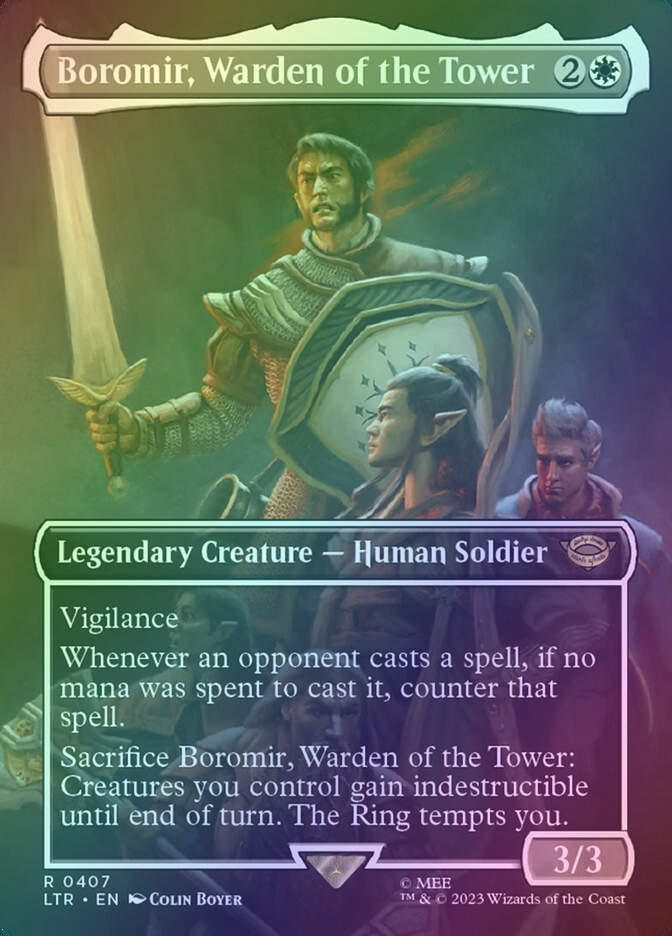 Boromir, Warden of the Tower (LTR) (407) / Borderless / Foil