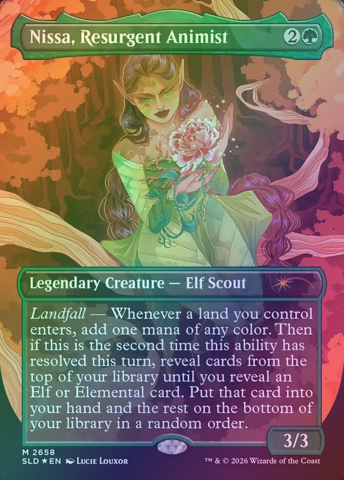 Nissa, Resurgent Animist (SLD) (2658) / Borderless / Foil