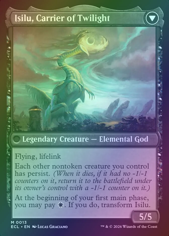 Eirdu, Carrier of Dawn // Isilu, Carrier of Twilight (PECL) (13p) / Foil — cara 2 de 2