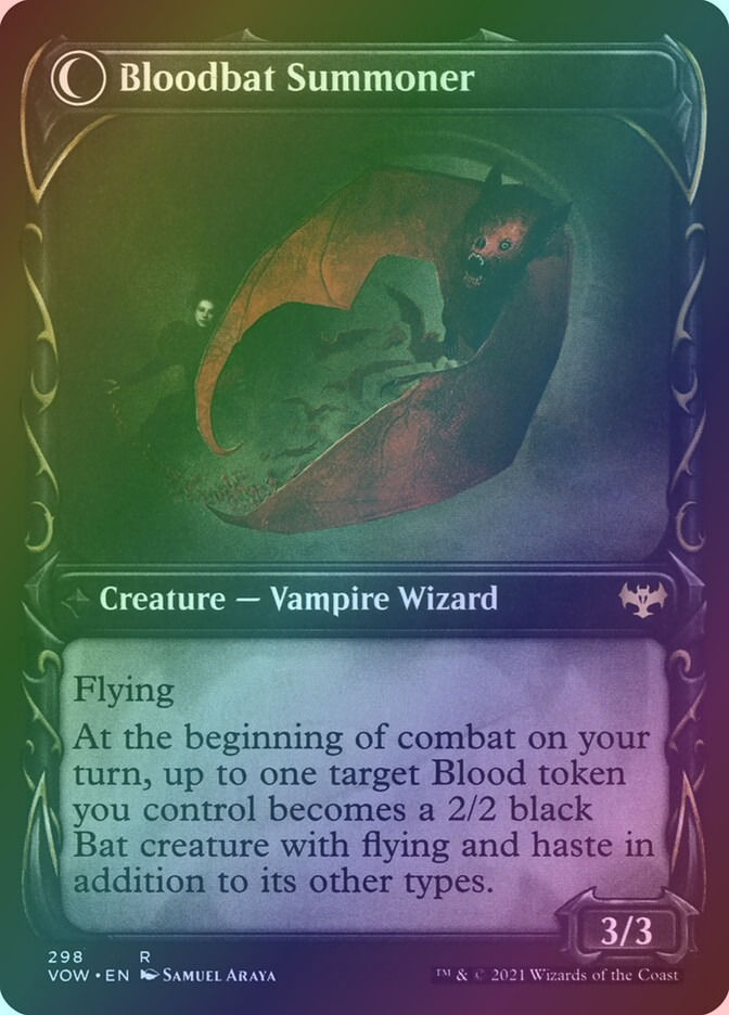 Voldaren Bloodcaster // Bloodbat Summoner (VOW) (298) / Showcase / Foil — cara 2 de 2