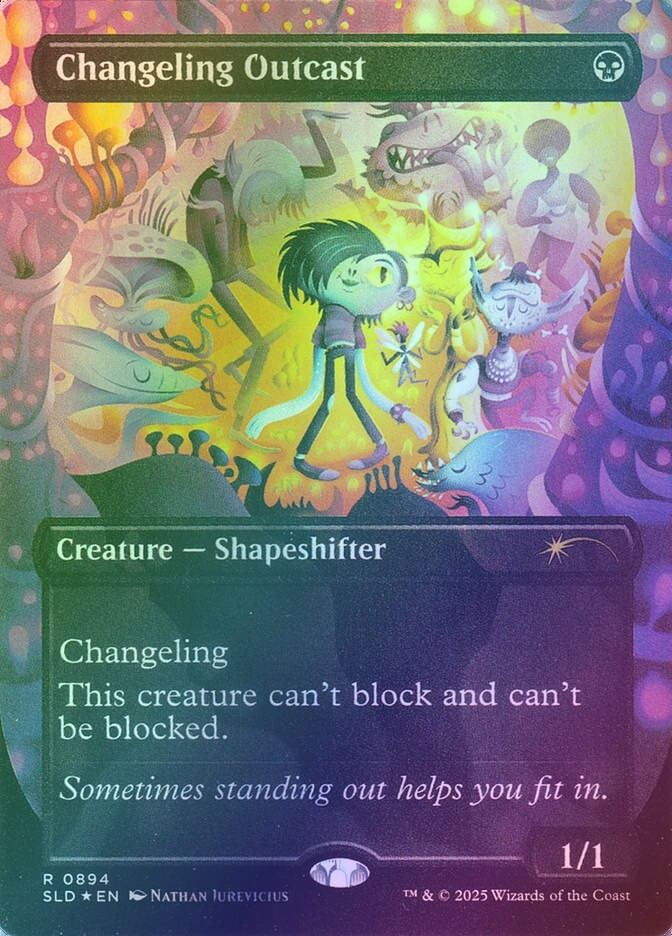 Changeling Outcast (SLD) (894) / Borderless / Foil