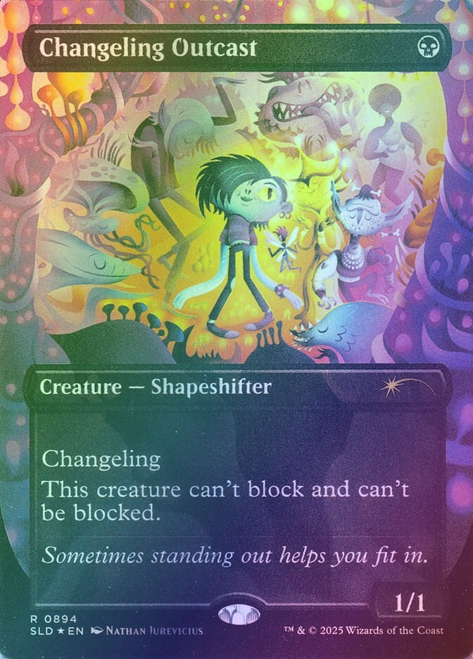 Changeling Outcast (SLD) (894) / Borderless / Foil
