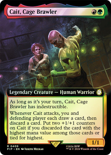 Cait, Cage Brawler (pip) (409) / Extended Art Foil