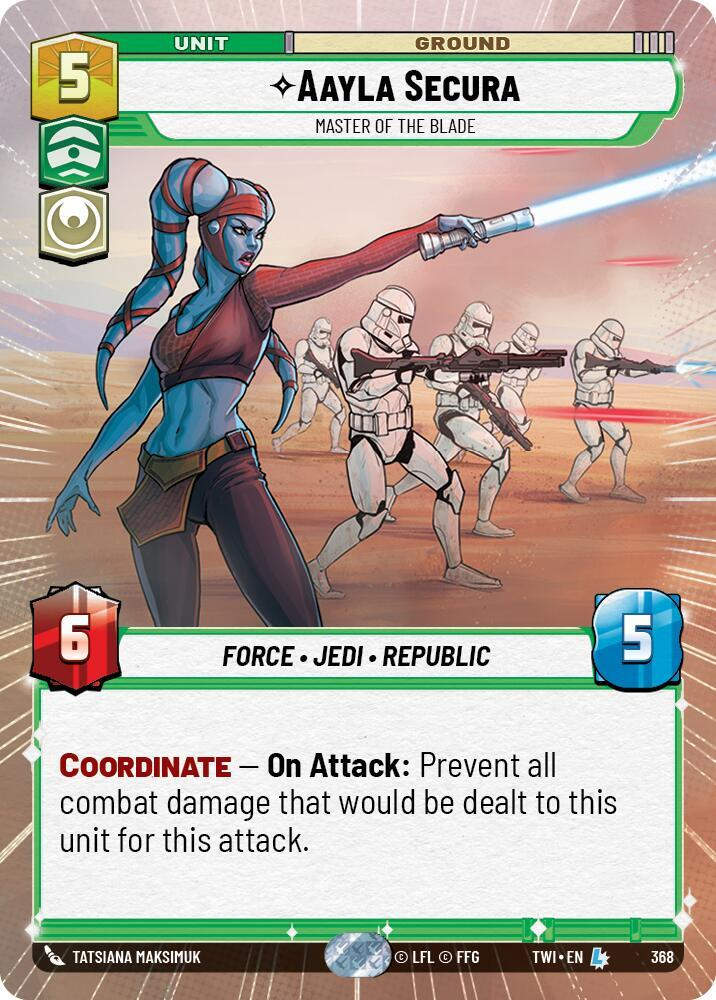 Aayla Secura - Master of the Blade (Hyperspace) (TWI) (368) / Foil