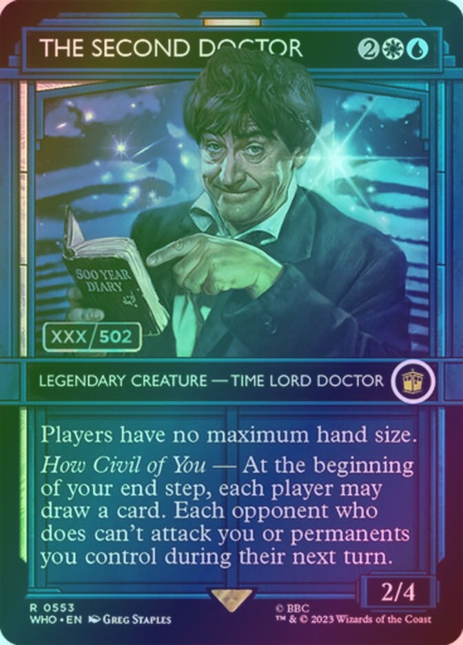 The Second Doctor (WHO) (553z) / Borderless / Showcase / Double Rainbow Foil
