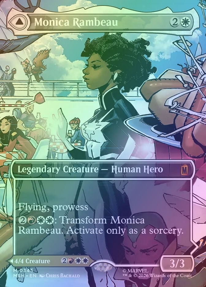 Monica Rambeau // Photon, Living Light (MSH) (345) / Borderless / Foil — cara 1 de 2