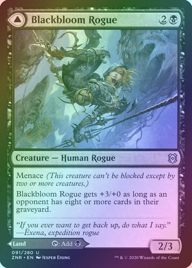 Blackbloom Rogue // Blackbloom Bog (ZNR) (91) / Foil