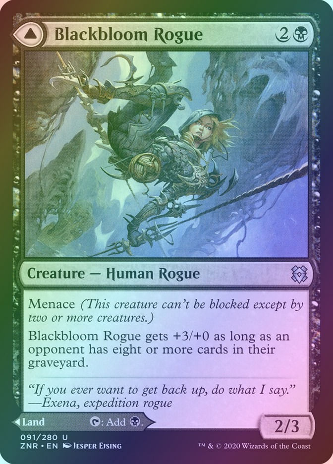 Blackbloom Rogue // Blackbloom Bog (ZNR) (91) / Foil — cara 1 de 2