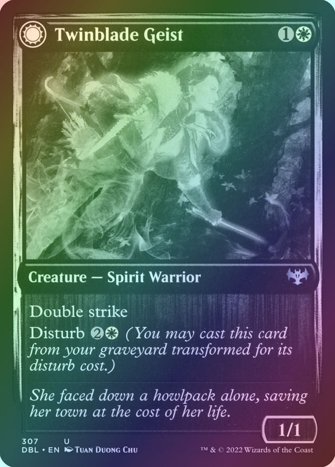 Twinblade Geist // Twinblade Invocation (DBL) (307) / Foil — cara 1 de 2