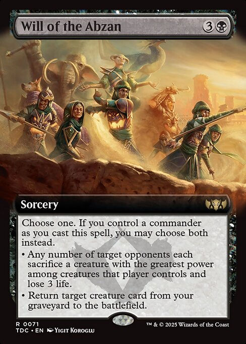Will of the Abzan (TDC) (71) / Extended Art