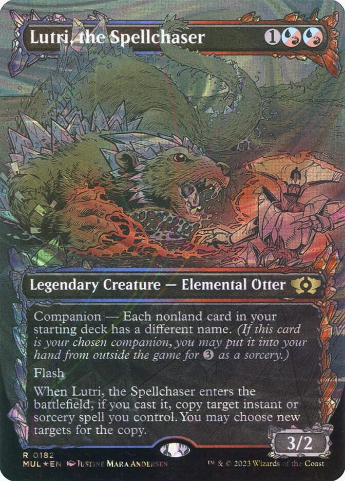 Lutri, the Spellchaser (MUL) (182) / Borderless / Showcase / Halo Foil