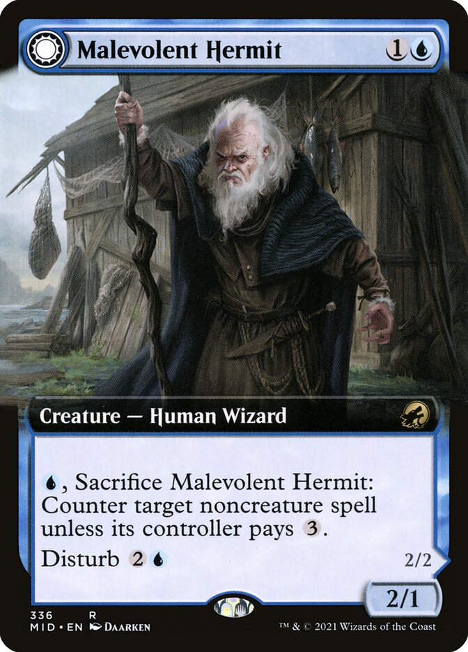 Malevolent Hermit // Benevolent Geist (MID) (336) / Extended Art