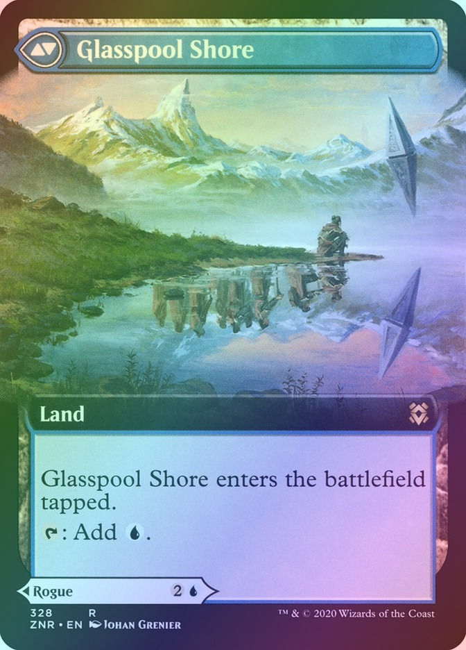 Glasspool Mimic // Glasspool Shore (ZNR) (328) / Extended Art / Foil — cara 2 de 2