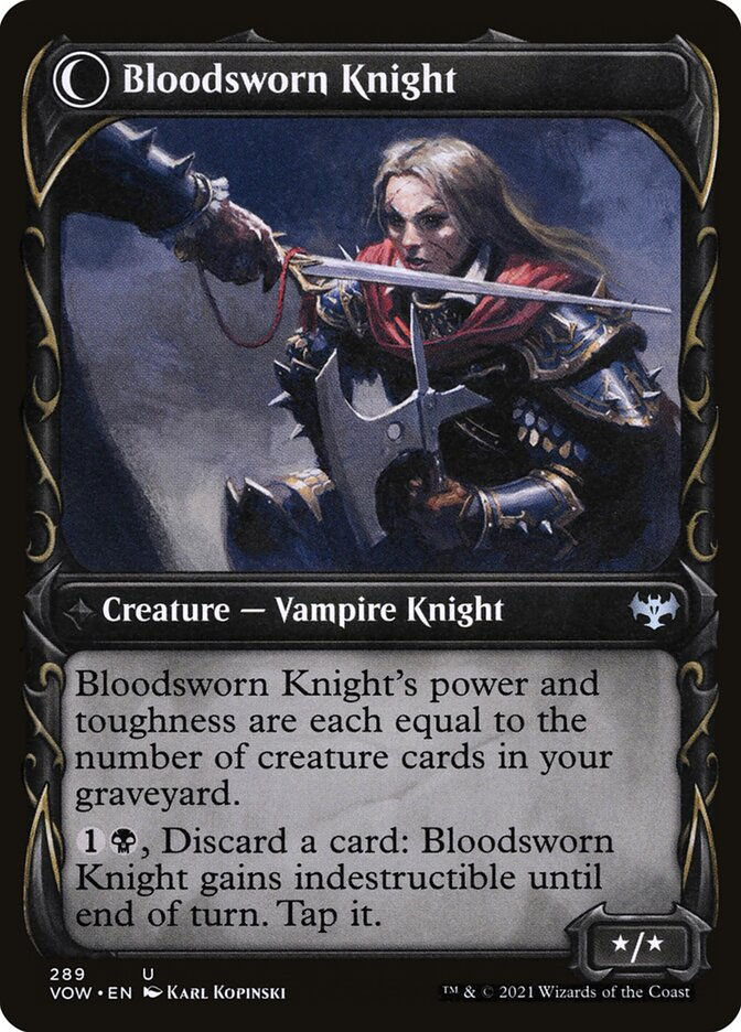 Bloodsworn Squire // Bloodsworn Knight (VOW) (289) / Showcase — cara 2 de 2