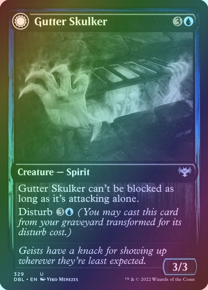 Gutter Skulker // Gutter Shortcut (DBL) (329) / Foil — cara 1 de 2