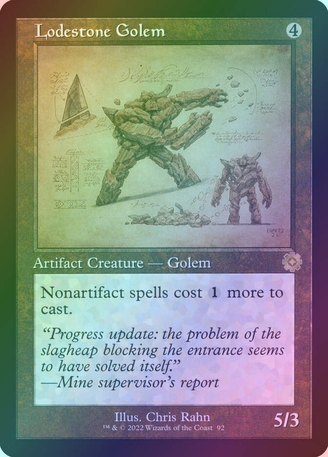 Lodestone Golem (BRR) (92) / Foil / Schematic