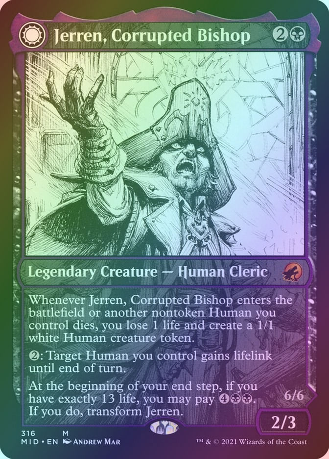 Jerren, Corrupted Bishop // Ormendahl, the Corrupter (MID) (316) — cara 1 de 2